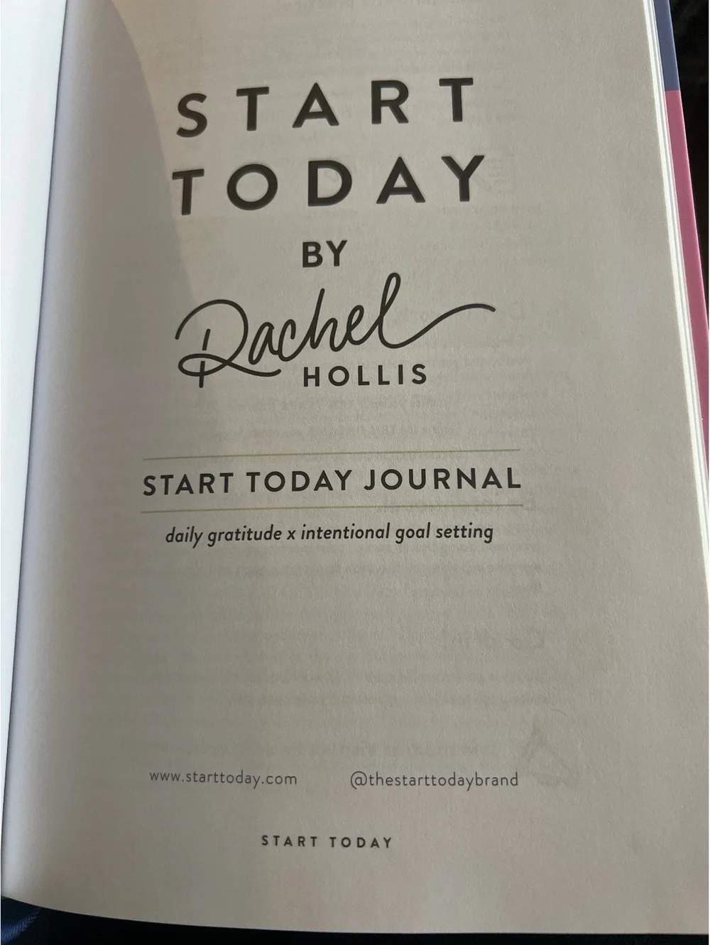 Rachel Hollis Start Today Journal Go All In Edition